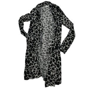 Leopard Print Animal Long Sleeve Long Cardigan Women Maurices Medium